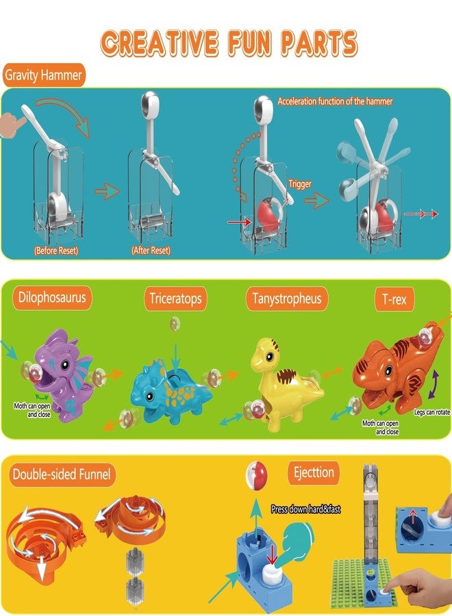 COUOMOXA Dinosaur Marble Run Building for Kids: 3 4 5 6 7 8 Years Old Kids Dinosaur Building Blocks Toys - Preschool Montessori Game Compatible with Major Brands for Boys Girls - Image 3